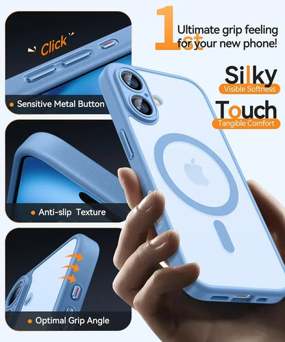 iPhone Case Magnetic Matte Translucent Armor MagSafe Compatible Shockproof Anti-Fingerprint Back To School 2026 Gift