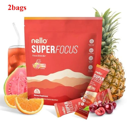 Focus Drink Mix Sugar-Free Fruit Punch Lions Mane Rhodiola NALT For Back To School 2026 Focus Boost