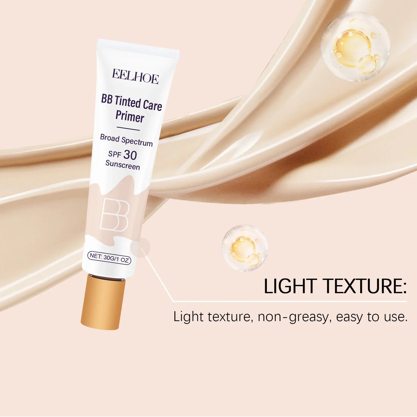 BB Cream Makeup Foundation Primer Waterproof SPF 30 Sunscreen Full Coverage Concealer Glow Brightening TikTok Viral