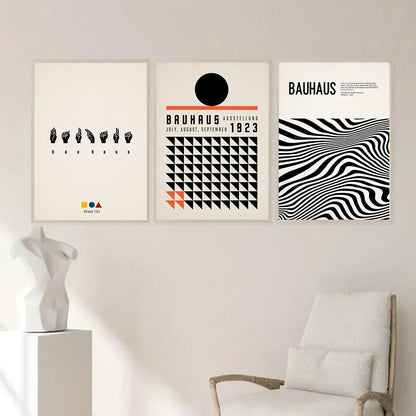 Bauhaus Canvas Wall Art Print Pink Quote Modern Nordic