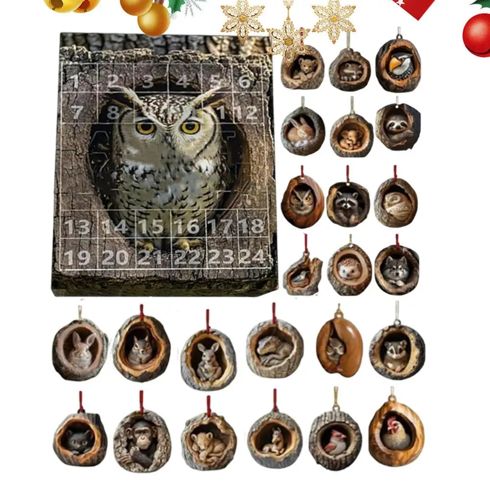 Advent Calendar Cat Countdown Hanging Tree Ornaments