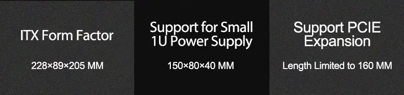 Mini ITX HTPC Case 1U PSU Support Mesh Compact Home Theater