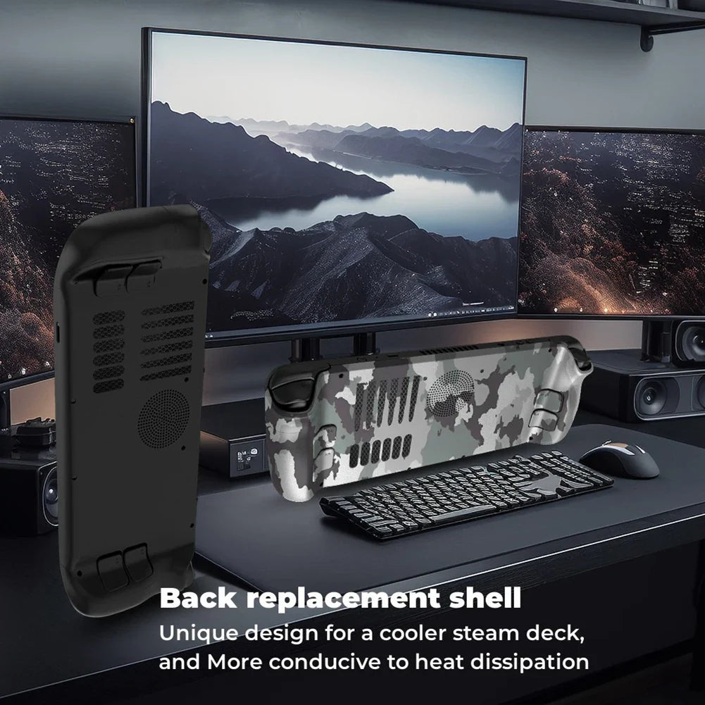 Steam Deck Clear Cooling Back Cover With Stand Bracket