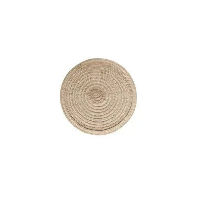 6pcs Round Woven Ramie Placemats - Non-Slip Table Mats for Dining, Kitchen & Cafe Use
