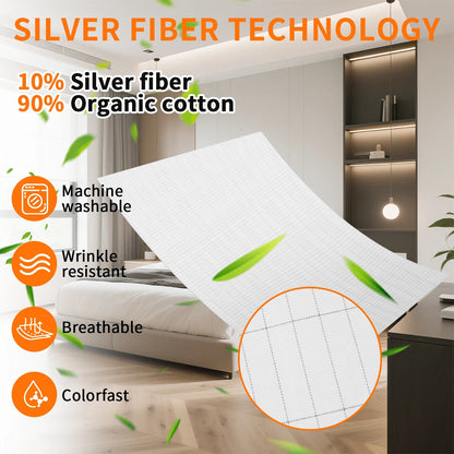 Earthing Grounding Bed Sheet 95 Cotton 5 Silver Fiber
