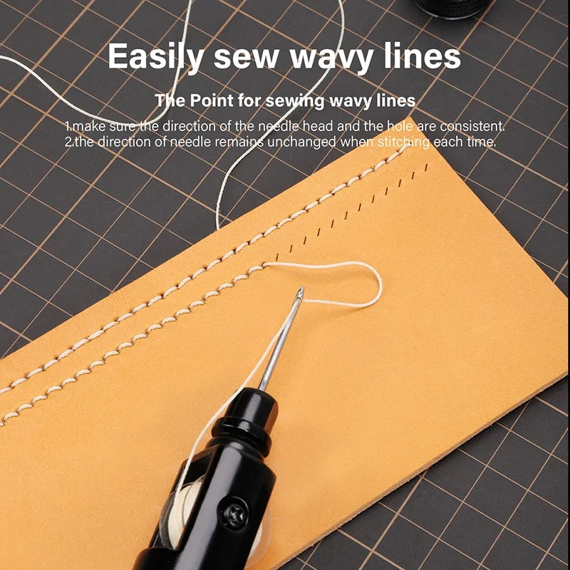 Leather Sewing Kit – Premium Hand Stitching Awl Tools Set for DIY Leather Craft and Canvas Repair, Fall 2026 Gift