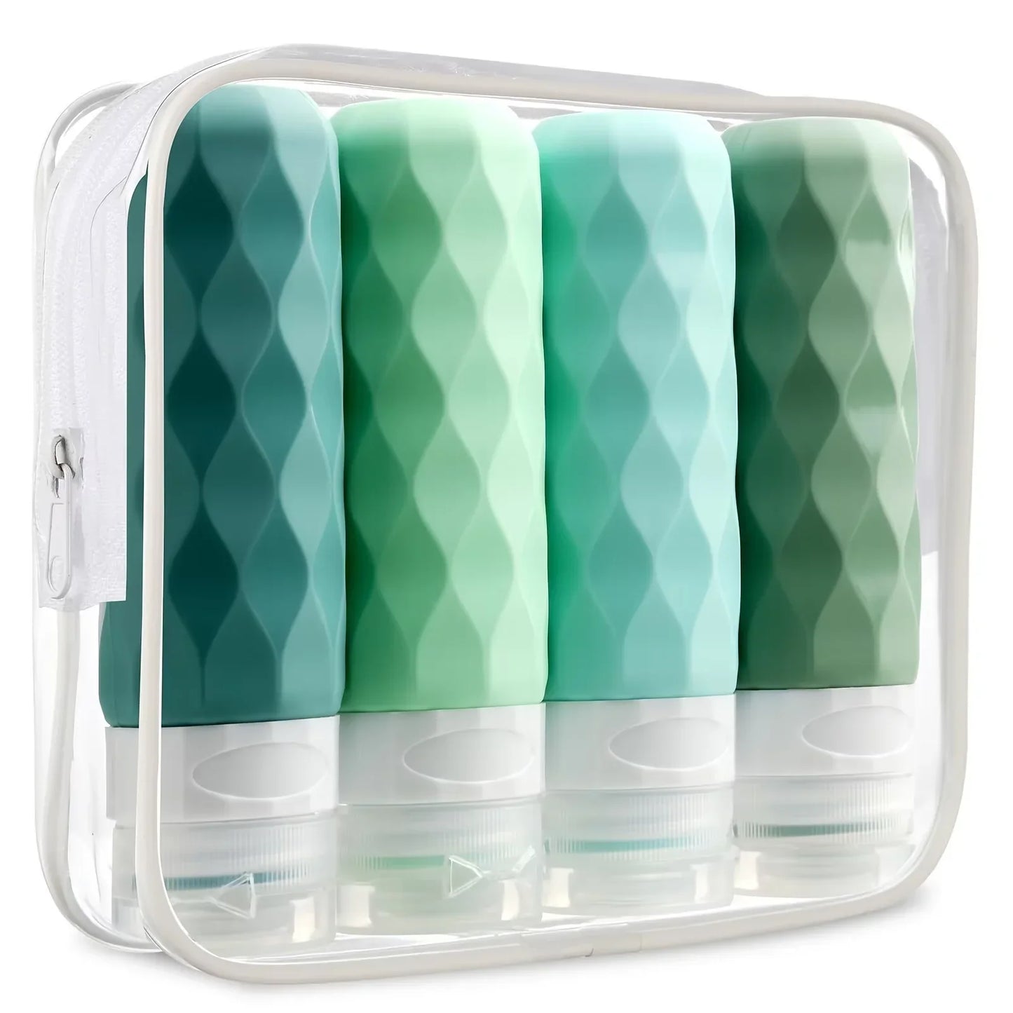 Silicone Travel Bottles Set Leakproof Refillable Squeeze Containers For Shampoo Conditioner Lotion 90ml