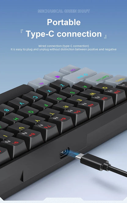 60 Percent Mechanical Mini Keyboard Wired RGB Portable