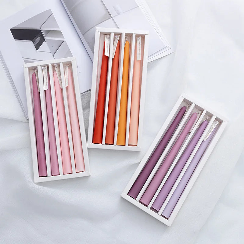 Taper Candles 4 Pack Slender Scented Smokeless Long Branch Wedding Table Decor Fall 2025 DIY Centerpieces