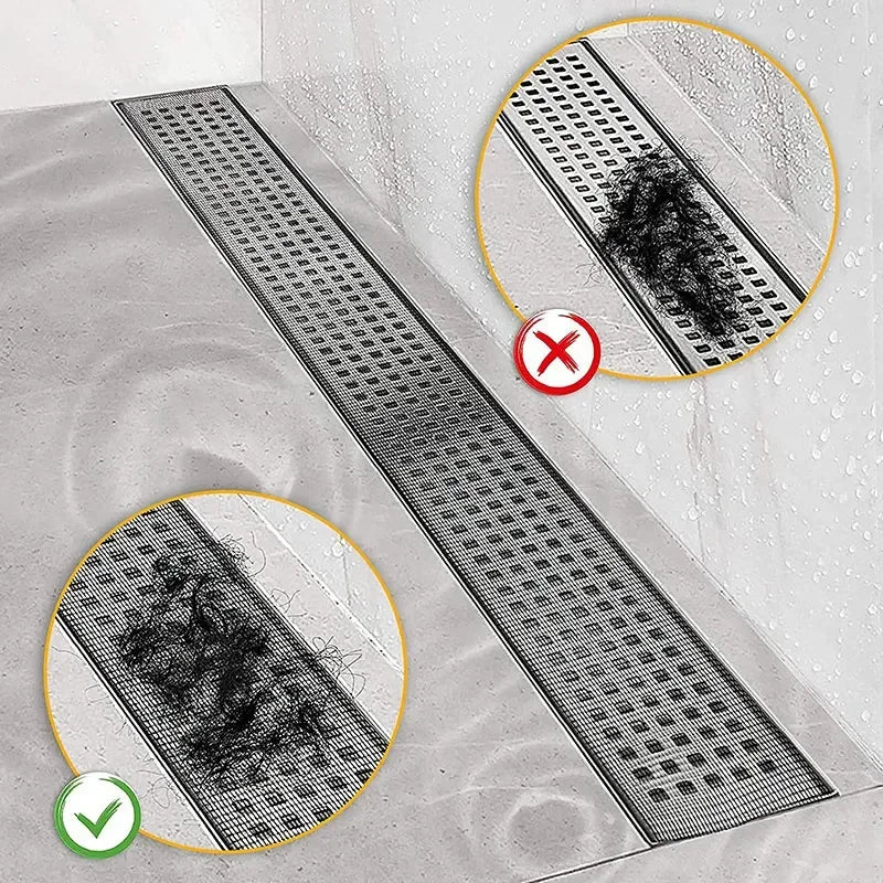 Shower Drain Hair Catcher Mesh Filter Self Adhesive Cuttable Roll Disposable Hair Filter For Bathroom And Kitchen Sink