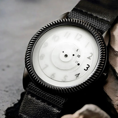 Quartz Handless Watch Canvas Strap Minimalist Style