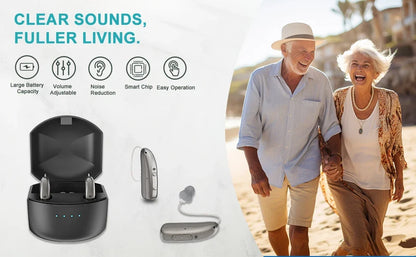 Hearing Aid Rechargeable Digital BTE With Adjustable Volume Portable Senior Sound Amplifier