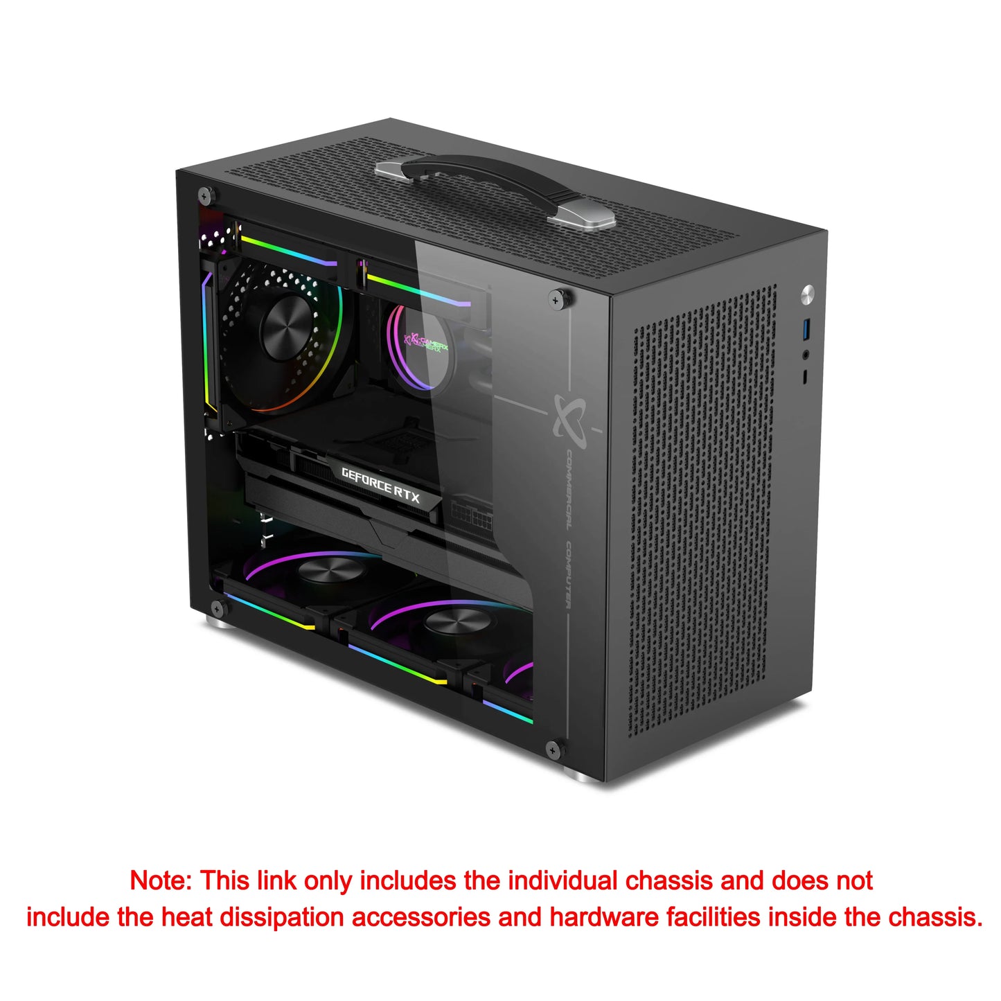 Mini ITX PC Case Transparent Side 240mm Water Cooling