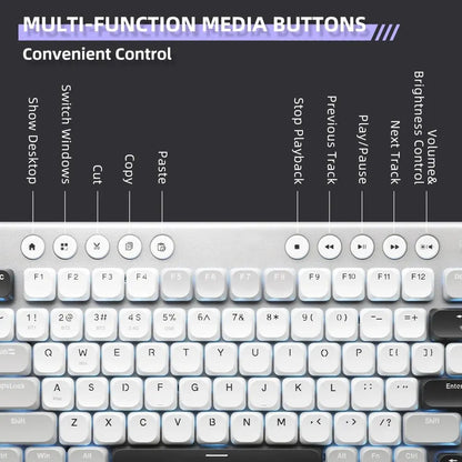 Wireless Low Profile Mechanical Keyboard 98 Keys PBT