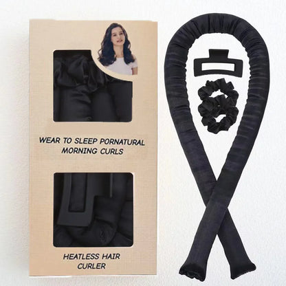 Heatless Hair Curlers Silk Headband Ribbon Rollers Overnight No Heat Styling Tool Sleep Curls 2025