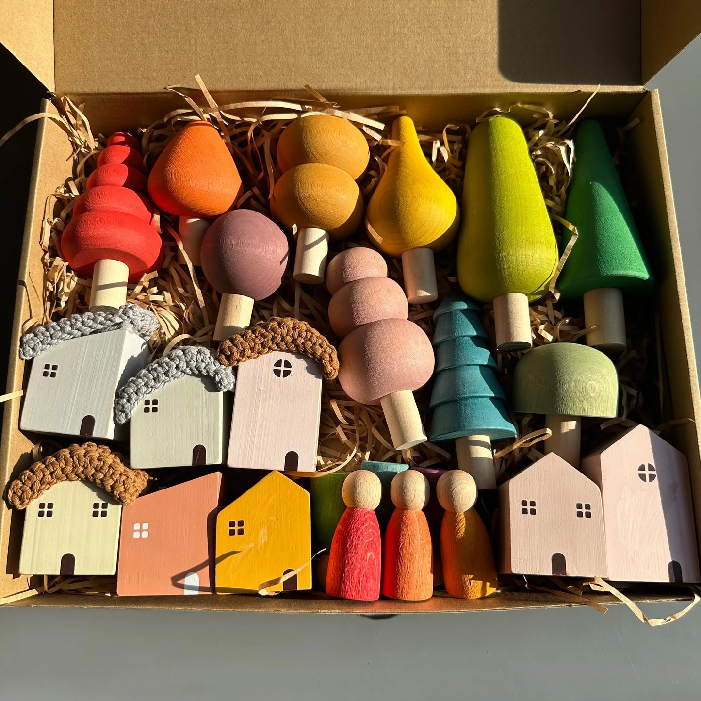Wooden Building Blocks Pastel Nordic Stacking Play Set Fall 2025 Eco Friendly Imaginative Play Gift