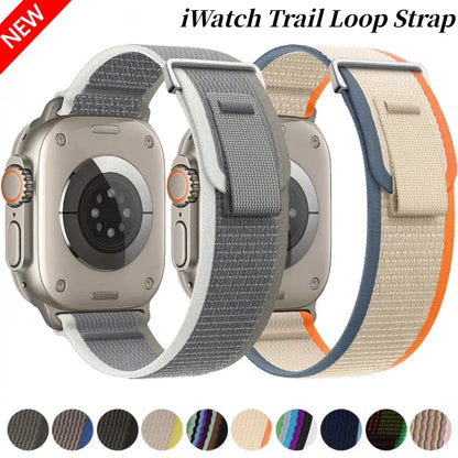 Nylon Trail Loop Apple Watch Band - Breathable Sport Strap for Ultra 3 2, Series 11 10 9 8 7 41-49mm