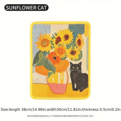 Cat Scratching Post Wall Mounted Mat Durable Soft Fabric With Stitched Edges Small Space Living 2025 Protects Furniture