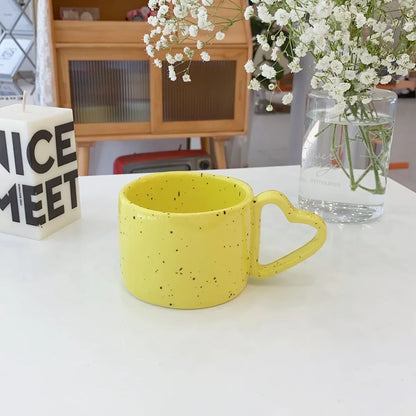 Ceramic Mug 300ml Porcelain Ring Handle Speckled Handmade Modern Coffee Cup Fall 2025 Cozy Gift