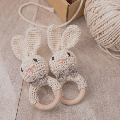 Baby Crochet Rattle Bunny Teether Newborn Sensory Toys