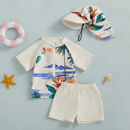 Kids summer holiday swimwear set with cute print