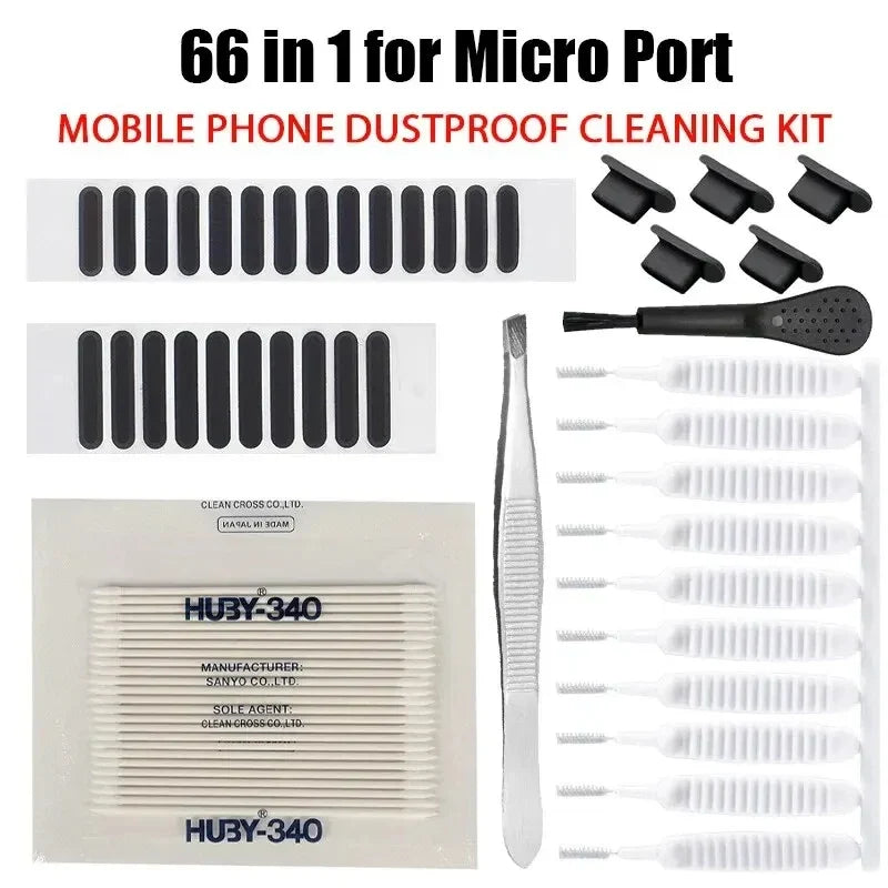 Phone Speaker & Charging Port Cleaning Kit - Dust Plugs & Earphone Brush for iPhone and Android