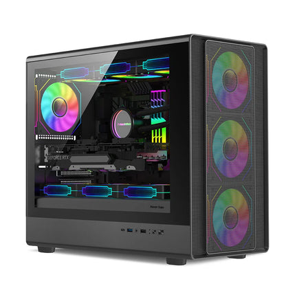 Mini ITX PC Case Tempered Glass 360mm Water Cooling