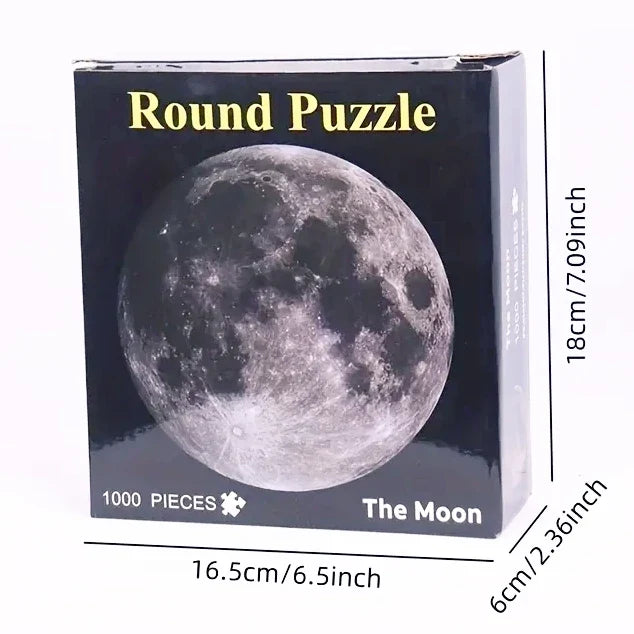 Puzzle 1000 Piece Round Moon Puzzle Space Themed Challenge Educational Gift For Space Lovers Family Fun