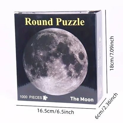 Puzzle 1000 Piece Round Moon Puzzle Space Themed Challenge Educational Gift For Space Lovers Family Fun