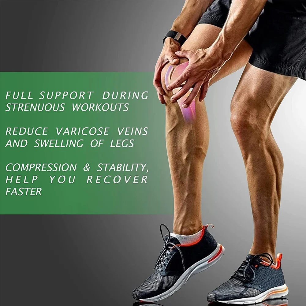 Full Leg Compression Sleeve Long Knee Support for Cycling Hiking Basketball – Pair 2026
