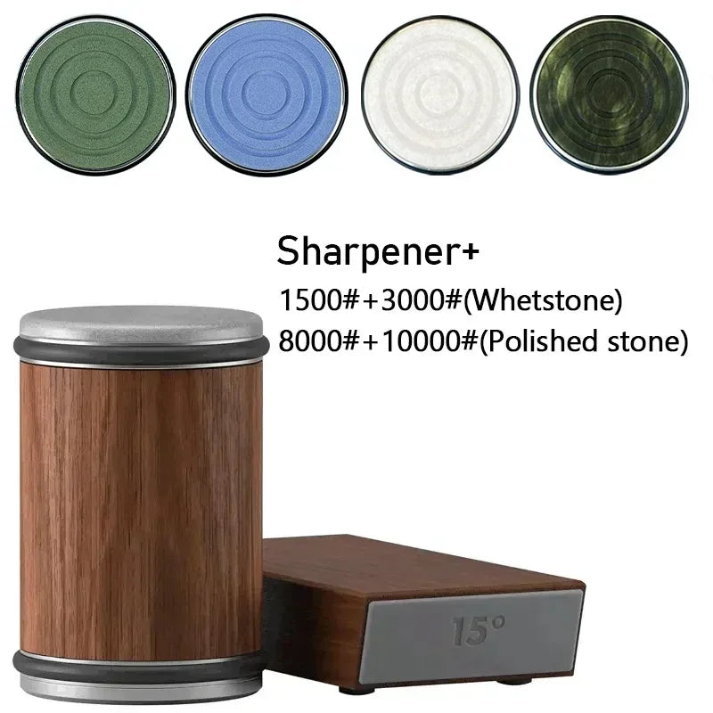 Rolling Diamond Knife Sharpener Kit with Magnetic Holder – 15° & 20° Angle Roller Kitchen Tool 2026