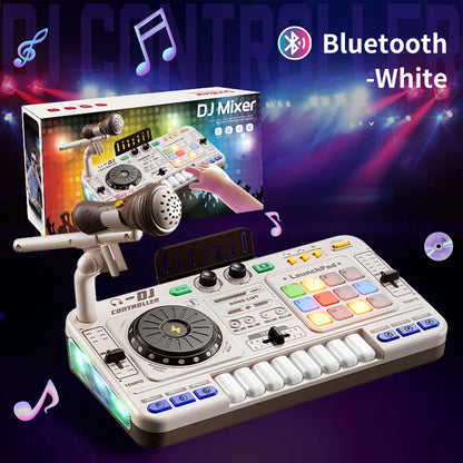 Kids DJ Mixer Toy With Microphone, Multifunctional Electronic Music Controller Educational Birthday Gift Fall 2025