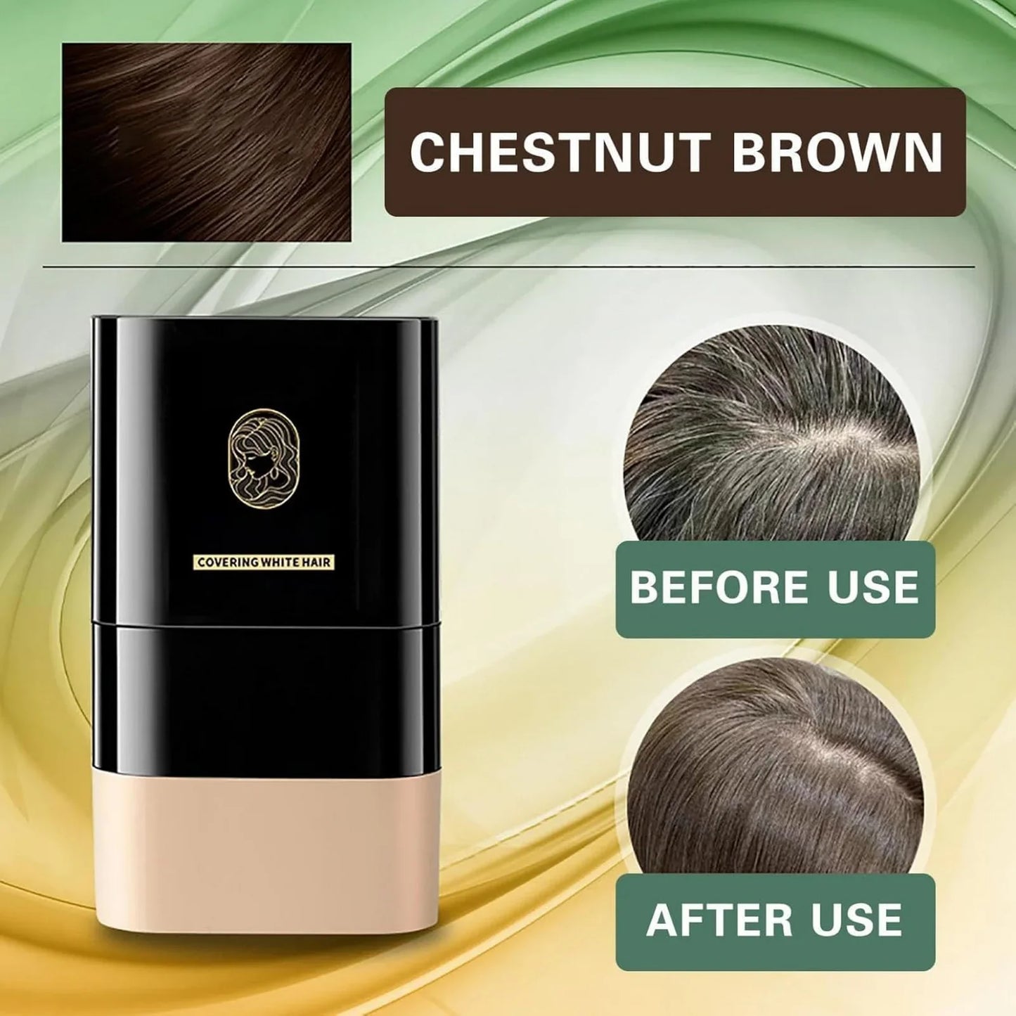 Temporary Hair Color Root Touch-Up Stick with Comb - Instant White Hair Coverage Non-Stain Coloring Pen