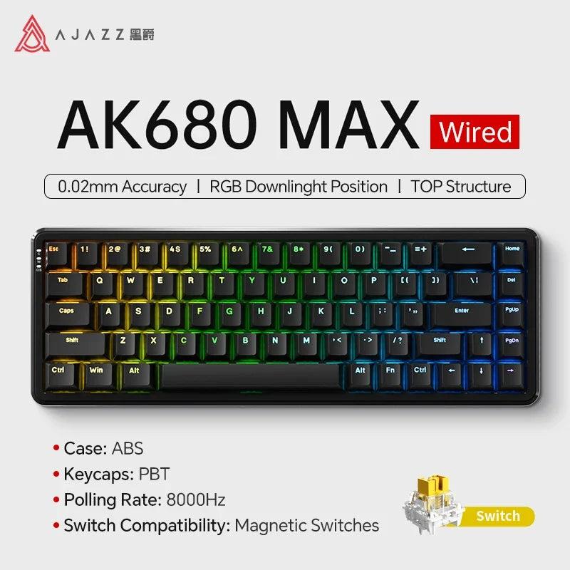 Mechanical Keyboard Sixty Mini Wireless ARGB Magnetic Hall