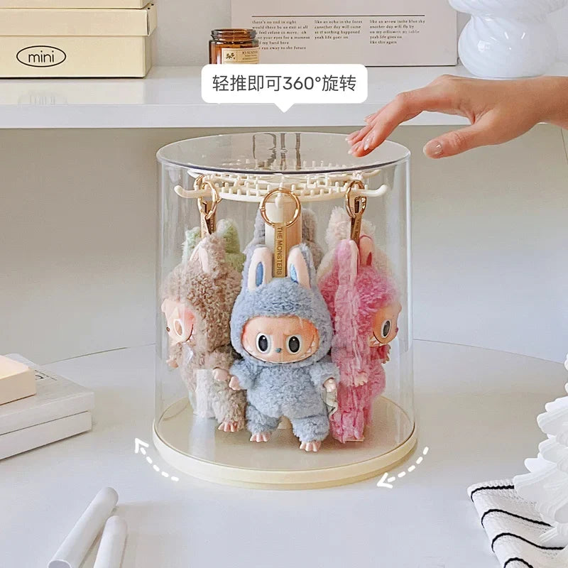 Display Case Transparent Rotating Plush Figure Stand Collector Display, Fall 2025 Dustproof Gift Idea