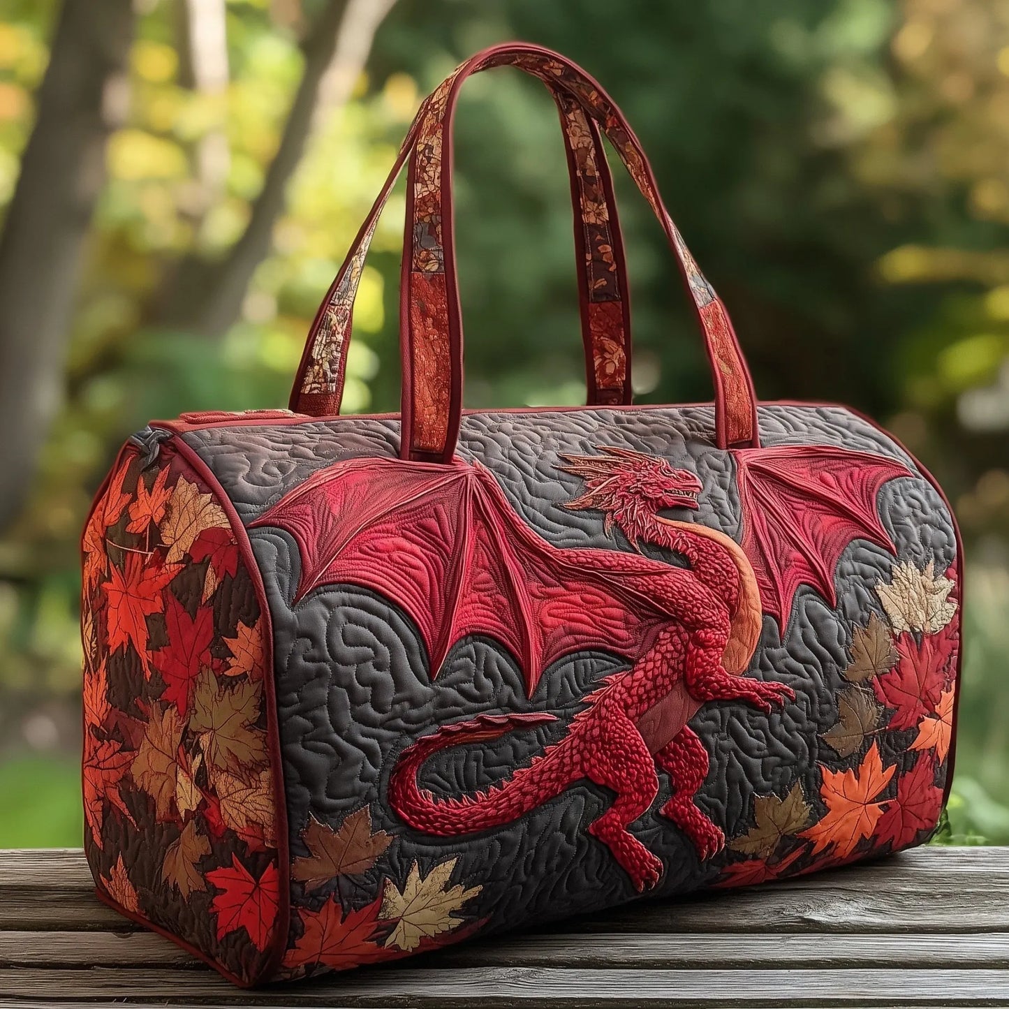 Lightweight women's travel tote bag - quilted, 3D-printed fabric, for travel, beach, camping
