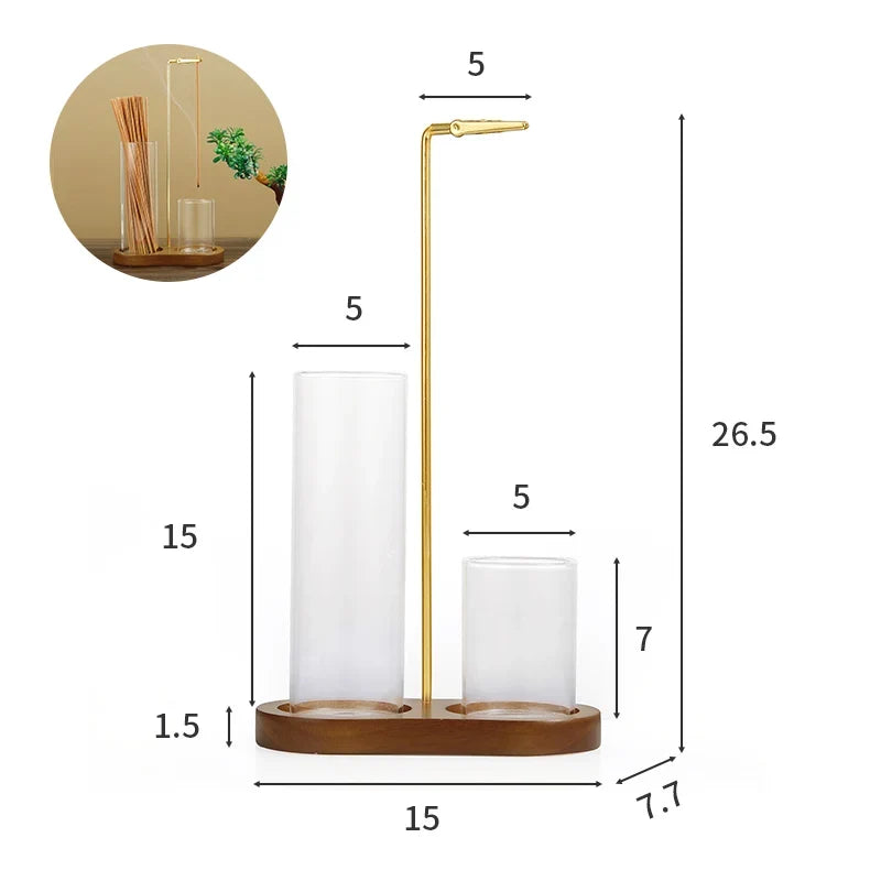Incense Holder 2 in 1 Glass Ash Catcher Organizer Stand, Fall 2025 Home Decor, Anti Ash Clean Design