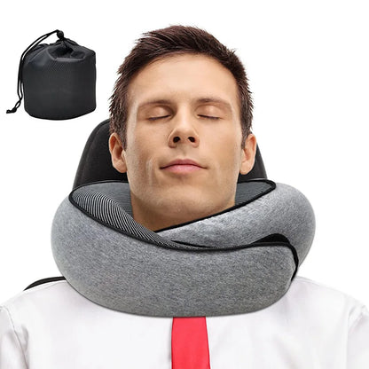 Memory Foam Travel Neck Pillow U Shaped Snail Style Portable Ergonomic Support For Summer Travel 2026 Cotton Cover
