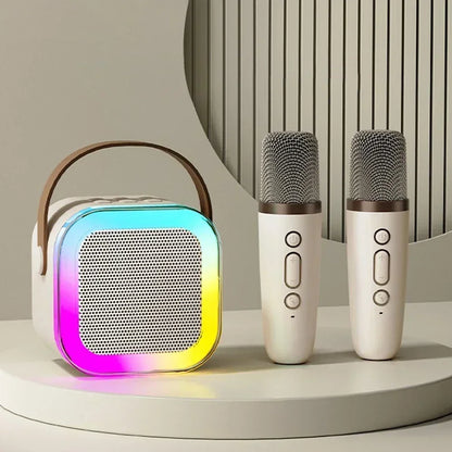 Portable Bluetooth Karaoke Machine with Wireless Microphones - Fun Family Singing Gift