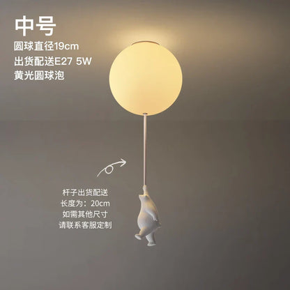 LED Ceiling Light Warm Cartoon Bear Design Kids Bedroom Ceiling Lamp Fall 2025 Cozy Nightlight Decor
