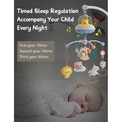 Crib Mobile Remote Music Light Newborn Sensory Toys