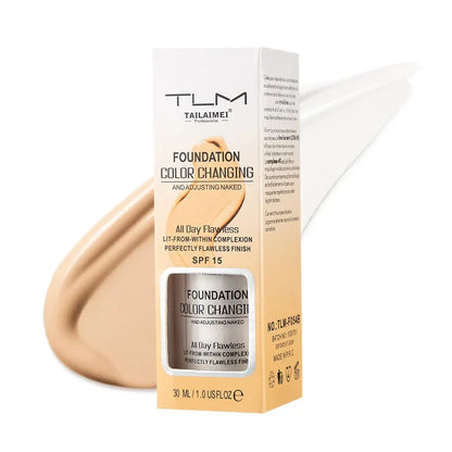 Color-Changing Liquid Foundation with SPF - Long-Lasting Waterproof Oil-Control Sunscreen Cream 30ml