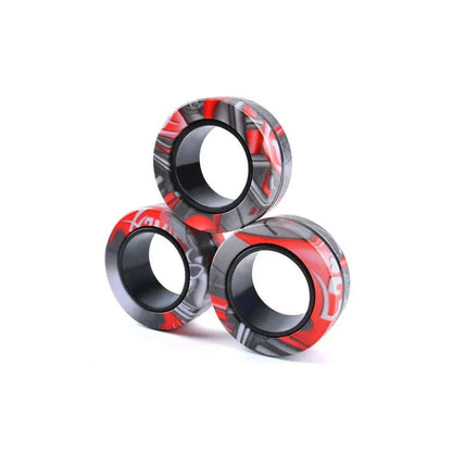 3Pcs Magnetic Rings Fidget Toy Set - Adult Fidget Magnets Pack for Kids and Teens, Stress Relief Spinner Gift