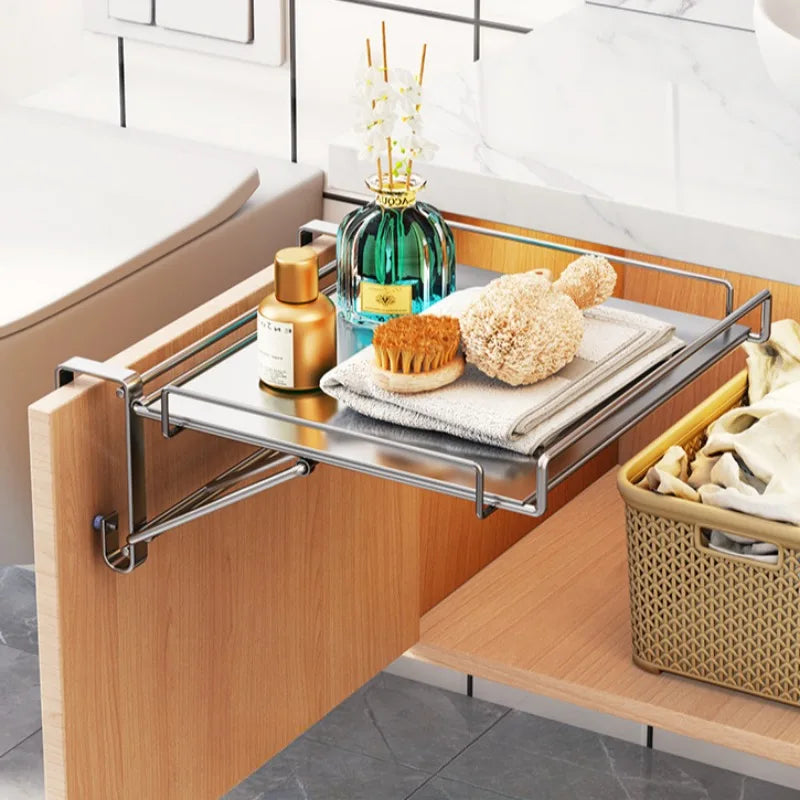 Countertop Foldable Shelf Stainless Steel Wall Mounted Rack Small Space Living Fall 2025 Space Saving