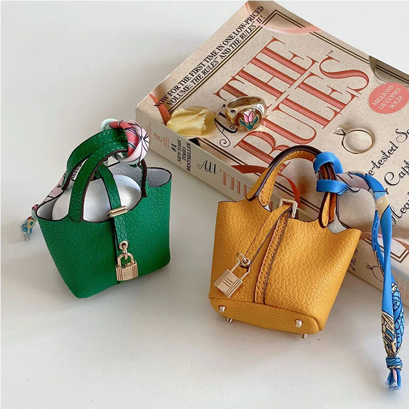 1+1 Free Birkin Inspired Mini Hand Bag - Basket Bag Charm