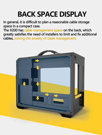 Mini ITX Case Glass Side 240mm Watercooling Portable