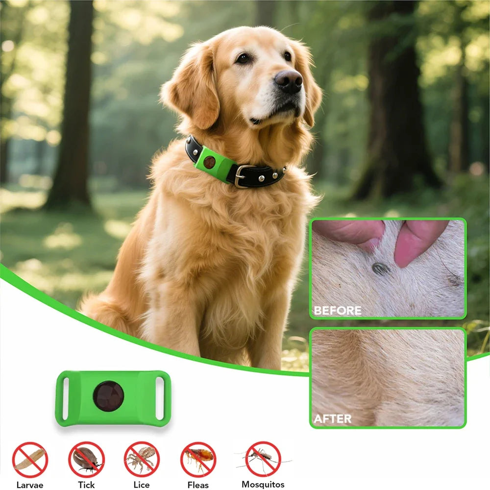 Natural Extract Pet Flea & Tick Repellent Collar Tag Dogs Cats All Seasons Safe Wearable