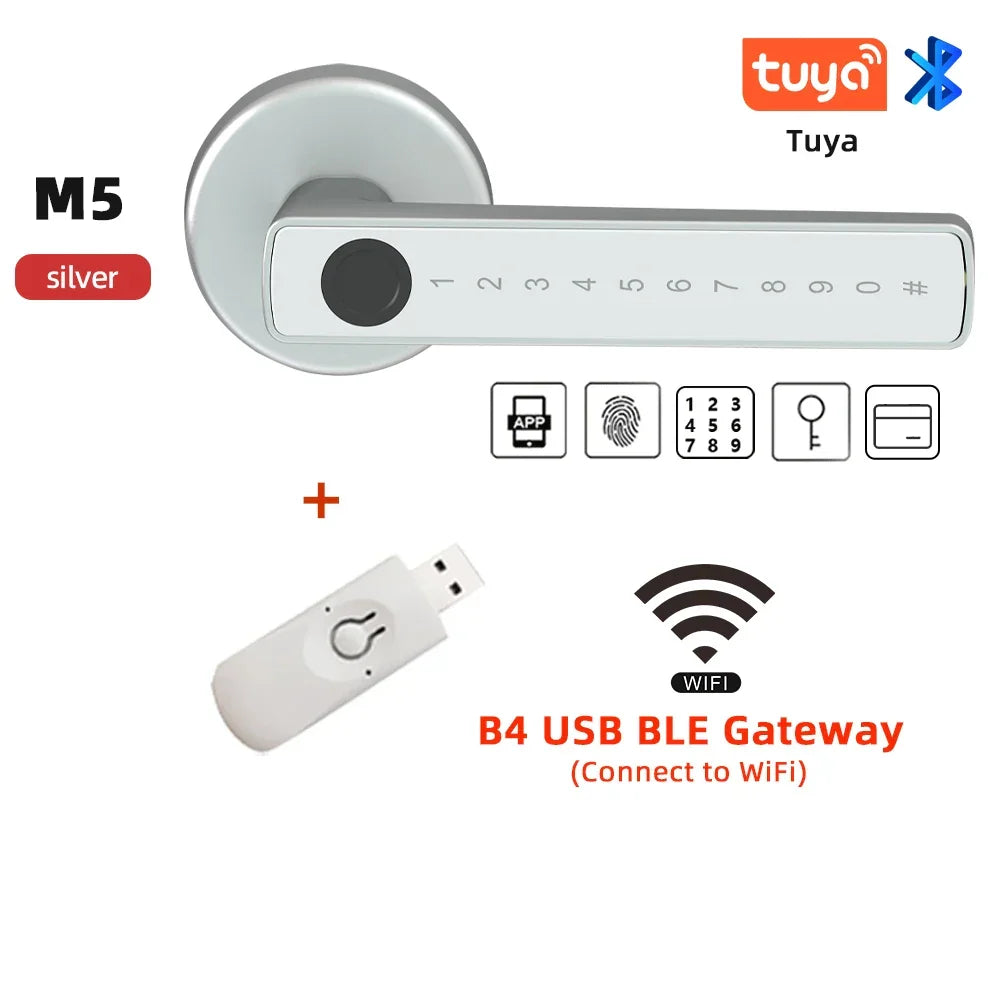 Smart Door Lock Fingerprint Bluetooth Tuya Digital Electronic Lock Smart Home 2025 Keyless Multi Access