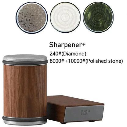 Rolling Diamond Knife Sharpener Kit with Magnetic Holder – 15° & 20° Angle Roller Kitchen Tool 2026