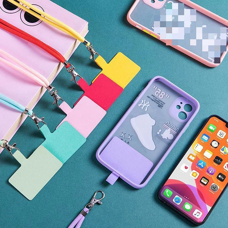 Adjustable Detachable Phone Lanyard with Card Holder & Carabiner - 13 Colors, Nylon Strap Accessory